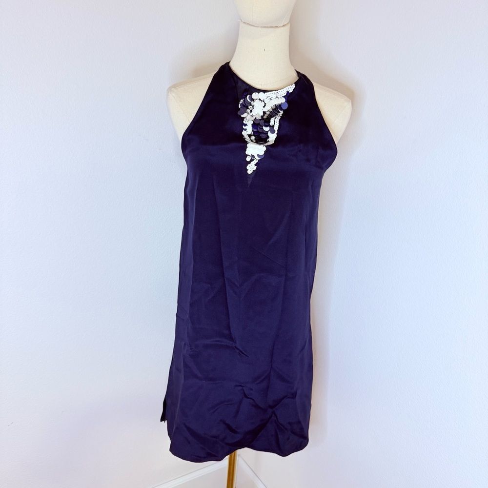 [3.1 Phillip Lim] Navy Blue Silk Mini Dress - Size‎ 0